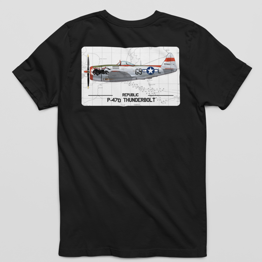 P-47 Thunderbolt Airplane T-Shirt, Back, Aviation T-Shirt, Pilot T-Shirt, Warbird T-Shirt