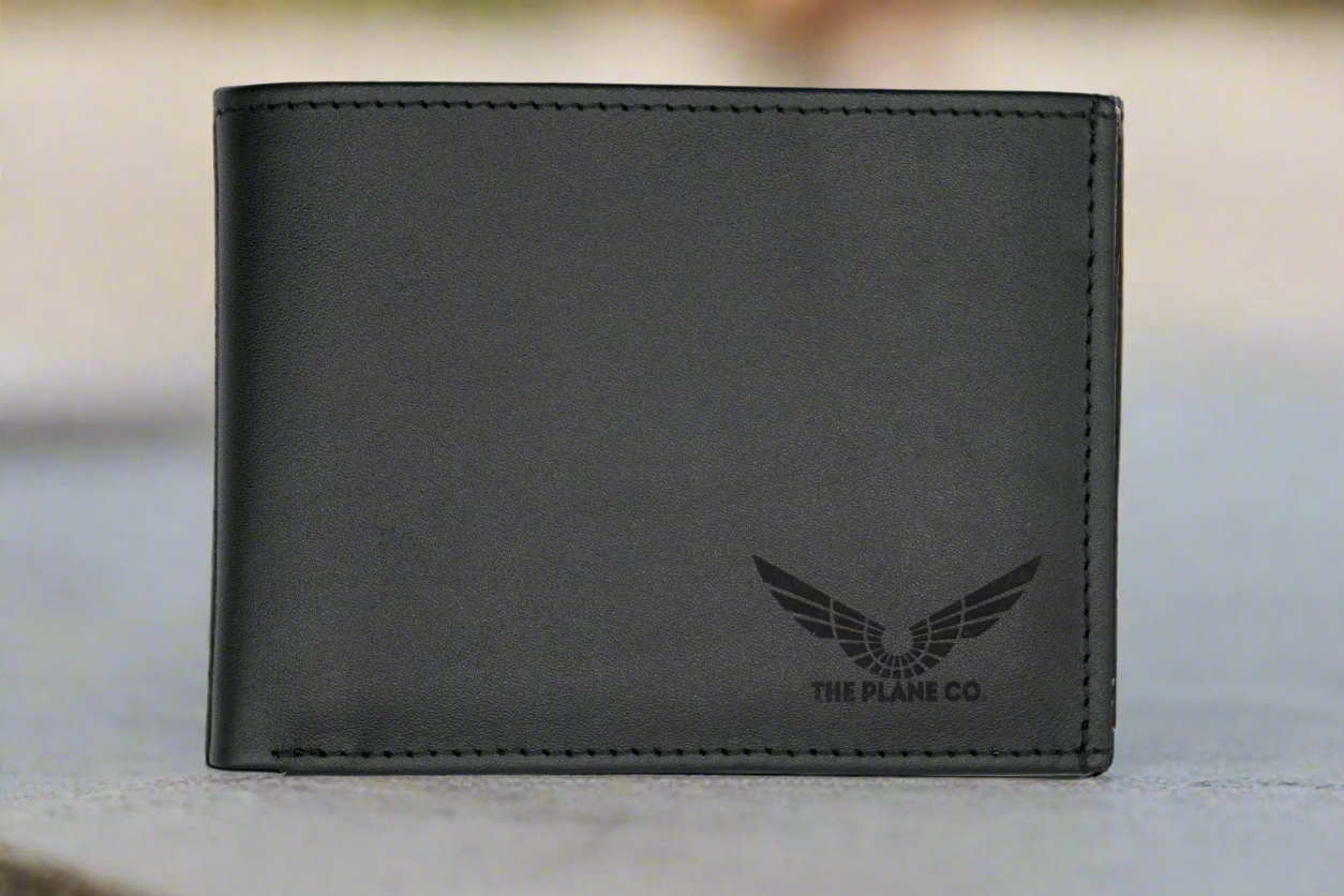 The Pilot Wallet, Front, Black, Aviation Wallet, Airplane Wallet