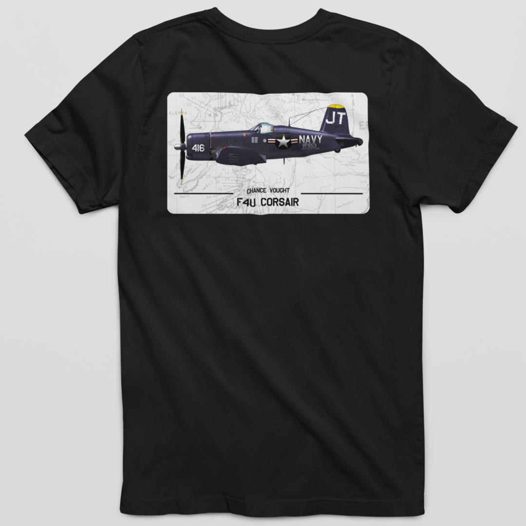 F4U Corsair Airplane T-Shirt, Back of the shirt, Aviation T-Shirt, Pilot T-Shirt, Warbird T-Shirt